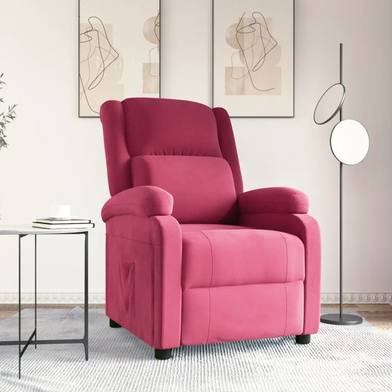 Jinny Velvet Swivel, Wine Red