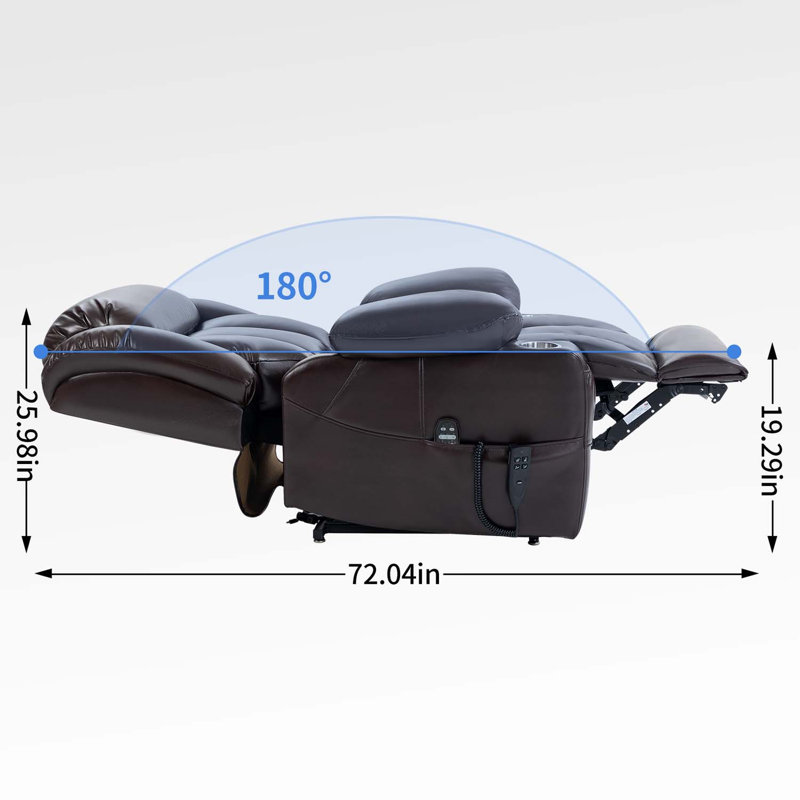 Fauteuil inclinable électrique Kamisha, Similicuir brun
