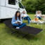 Lit de camp pliant noir pour le patio avec matelas-115949778