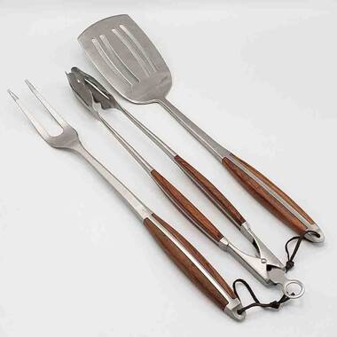 Pure Grill 4-piece Stainless Steel Bbq Tool Utensil Set With Meat Fork,  Spatula, Tongs, And Basting Brush : Target