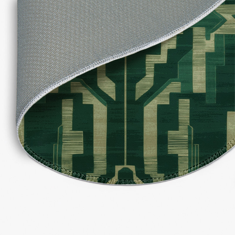 Tapis vert intérieur et extérieur ArtDeco, Rond 5 pi