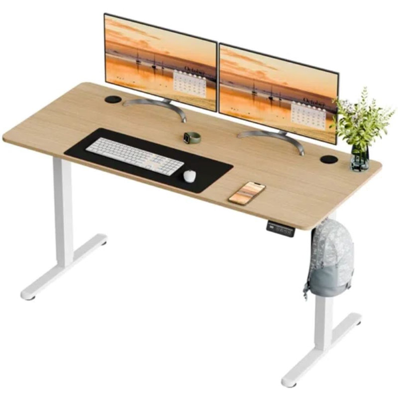 Bureau debout électrique à hauteur ajustable, Noir / Noir, H 46,5 po x l 70,9 po x P 31,5 po