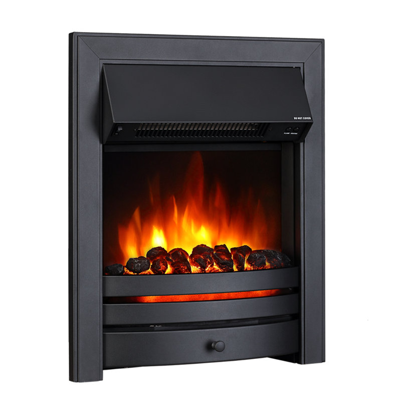 Meadow Castleton Fires & Fireplaces 129.54cm W Electric Fireplace with 6824.28 BTU, Black, Without spacer