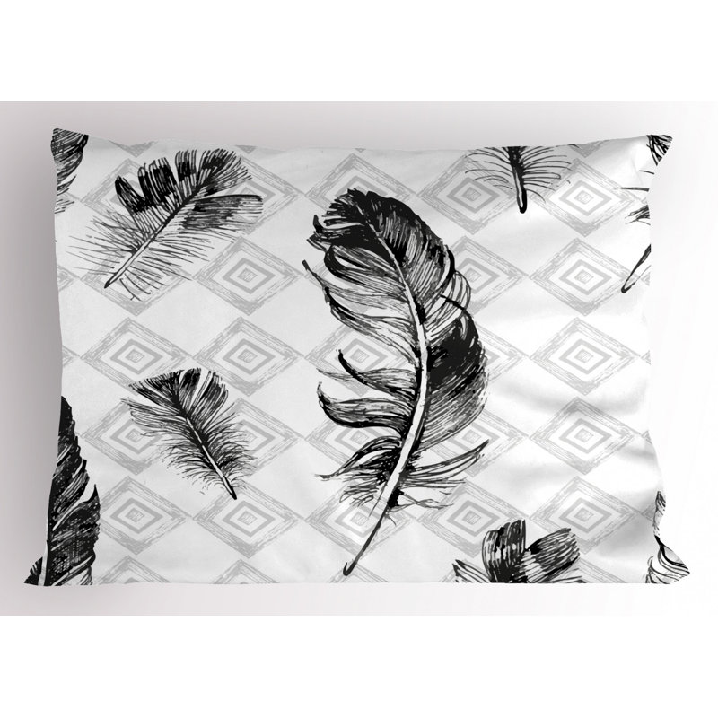 Feather Polyester Geometric Sham Set, Twin