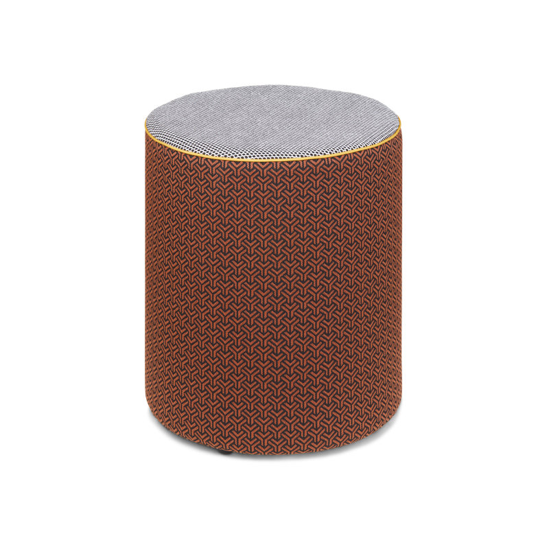 Calybabu Outdoor Pouf, Red/Black Geometric