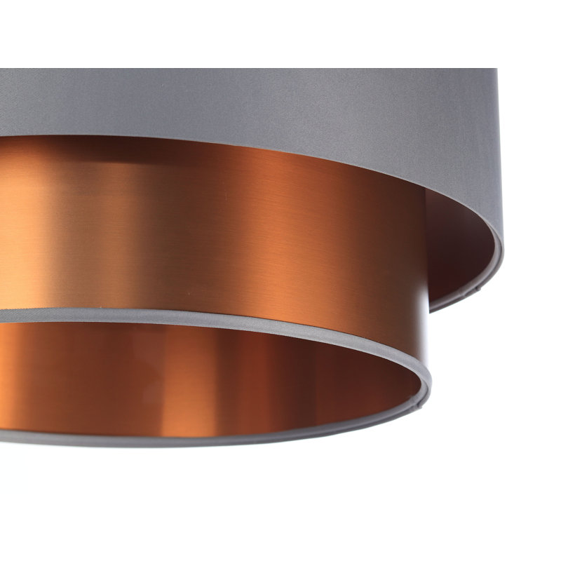 Braeville 1 - Light Silver Drum Pendant, 107cm H x 50cm W x 50cm D, Copper