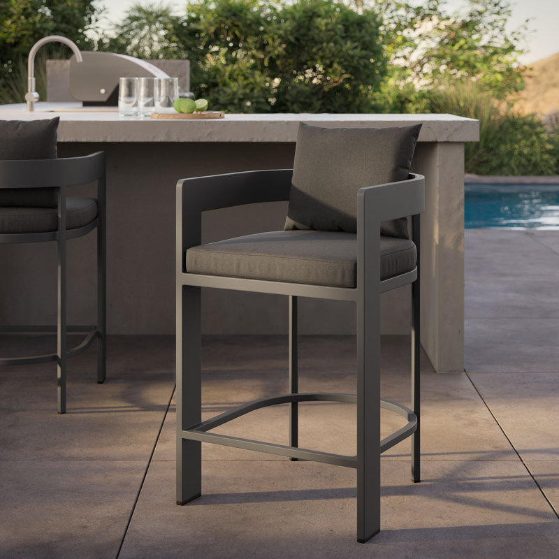 Tabouret de comptoir d'extérieur Tahoe, Gris anthracite, 26.5"
