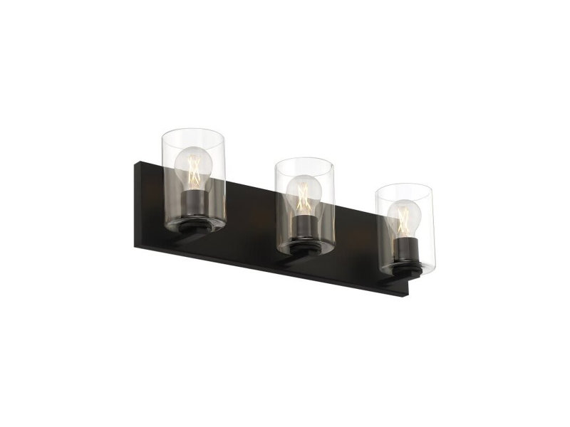 Luminaire Access Lighting 62582LEDDLP-MBL/CLR Oslo Applique murale à DEL à 3 lumières, fini noir mat, Transparent, Noir mat