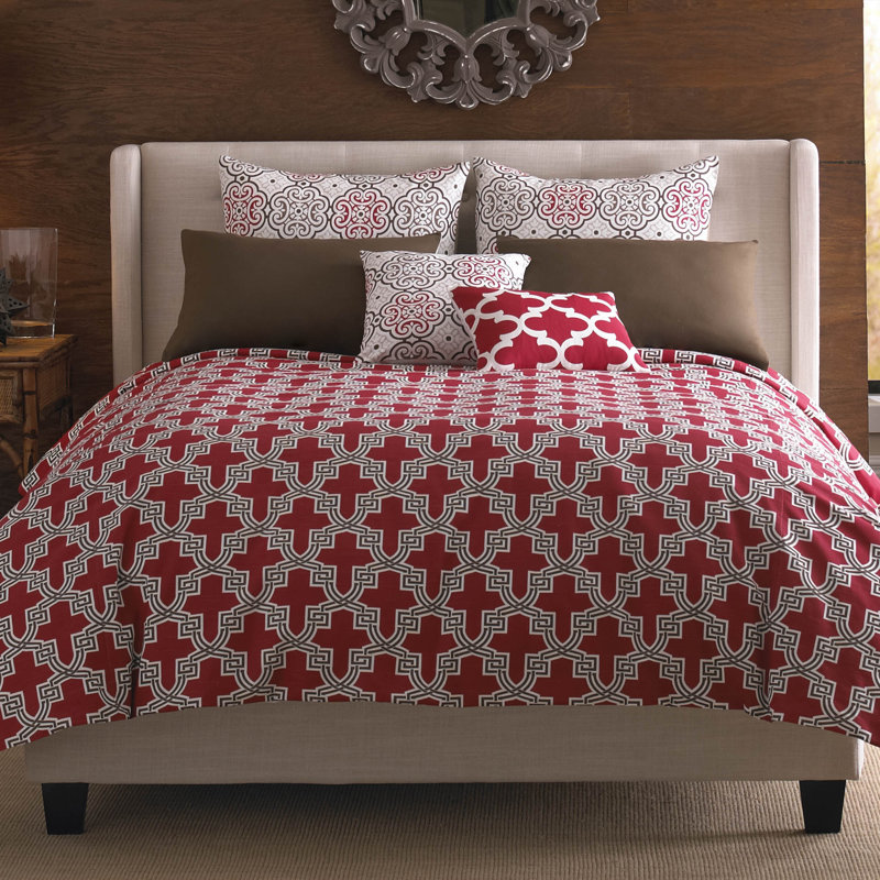 Sinbad Machine Woven Geometric Shapes Comforter Set, King Comforter + 5 Additional Pieces