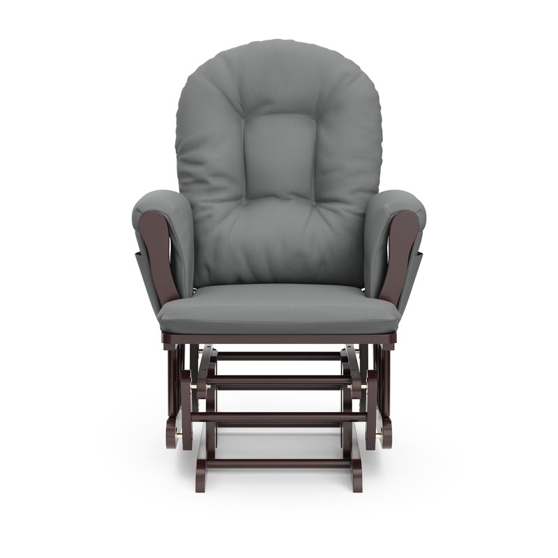 Fauteuil oscillant avec repose-pieds Hoop, Espresso, gris