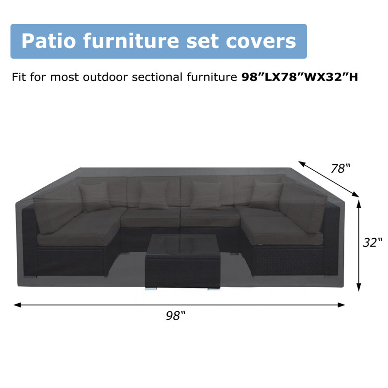 Outdoor Cover, 32" H x 98" W x 78" D