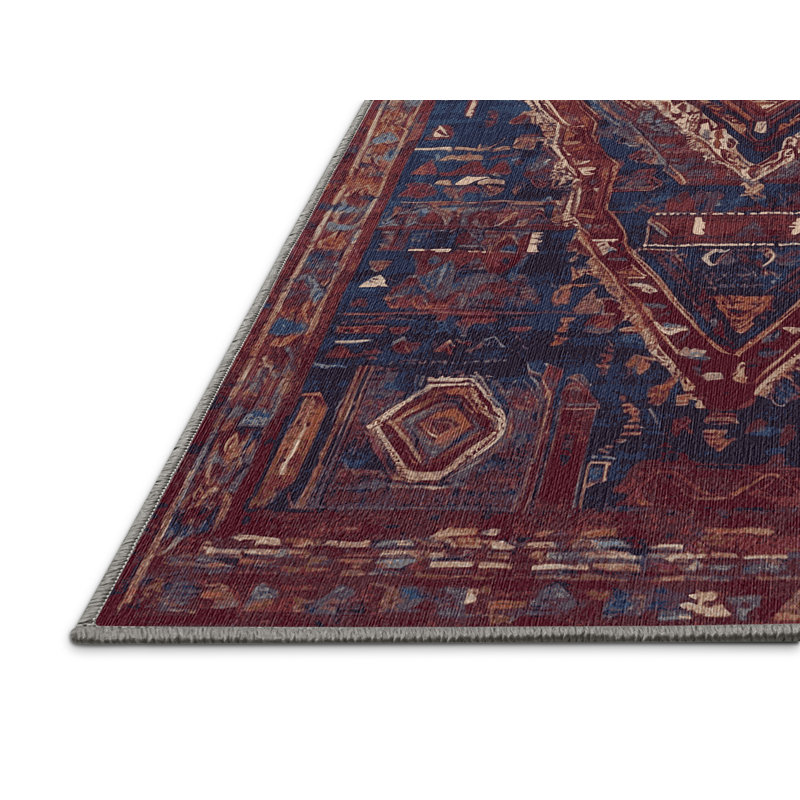 Machine Washable Brown Area Rug, Runner 2' x 5'