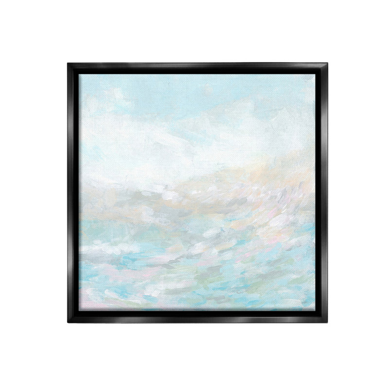 «Nautical Abstract Seascape» par June Erica Vess sur toile, Cadre flottant noir de jais, H 25 po x l 25 po