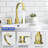 Widespread Bathroom Sink Faucet 2 Handle 8 Inch Lavatory Faucet 3 Hole 360° Swivel Spout Vanity Sink Basin Faucets With Pop Up Drain Assembly-118546003