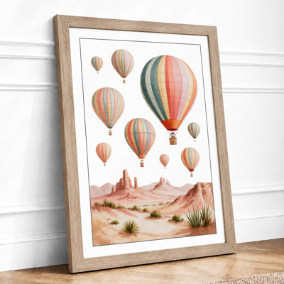 Balloons Above Desert Boho - Framed Print