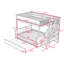 Lit superposé avec tablettes de rangement, lit gigogne et lumière DEL-322798614