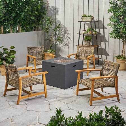 Khoury Outdoor 5 Piece Multiple Chairs Seating Group