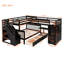 Lit superposé en L au-dessus de double avec 3 tiroirs, bureau portable et garde-robe dans l'espace et mobilier polyvalent pour les familles-181547177