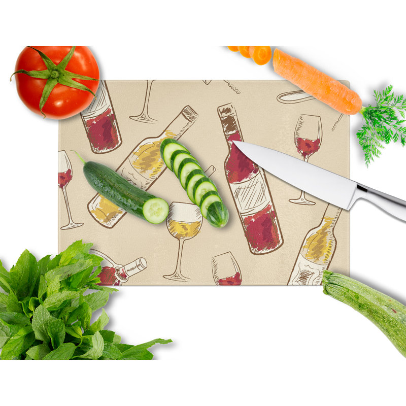 Planche à découper à vin en verre trésors caroline, Crème