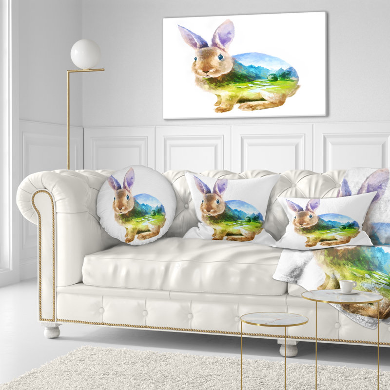 Coussin lombaire à double exposition animal lapin