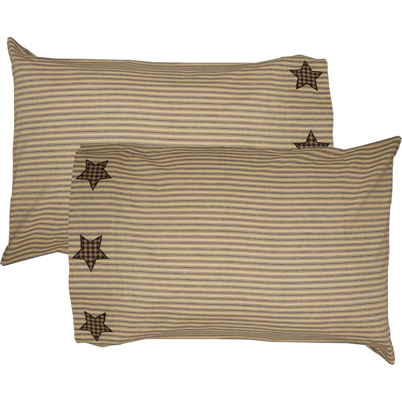 Taie d'oreiller 100% coton Farmhouse Star, Standard