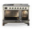 Majestic III Series 48 Inch Dual Fuel Range with 5 Sealed Burners, Griddle, Frenchtop in Burgundy (Natural Gas, Chrome Trim)-1604647910-1604647913-1604647912