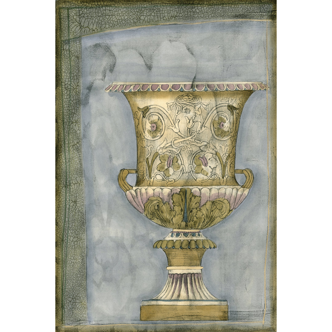 Leinwandbild Small Urn And Damask I (ST) von Jennifer Goldberger