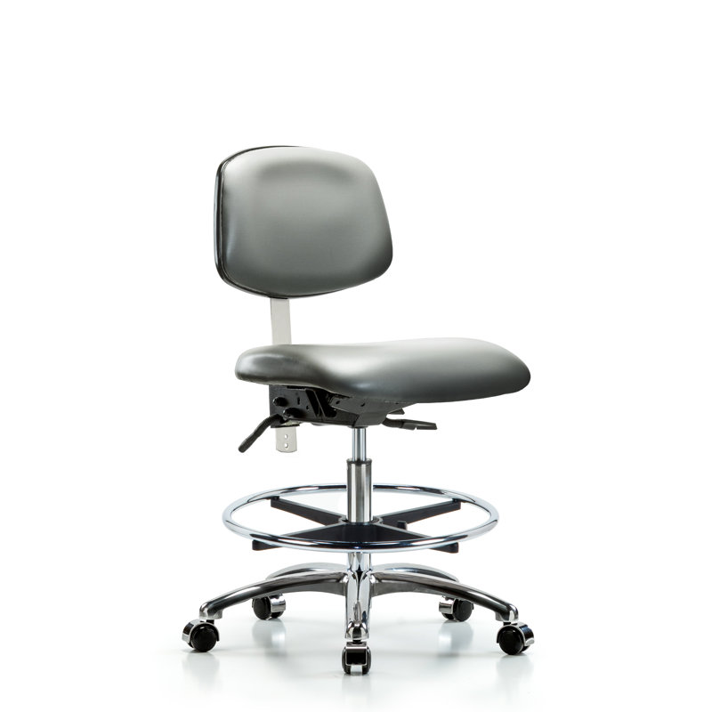 Chaise de travail en vinyle Laivi, Argent
