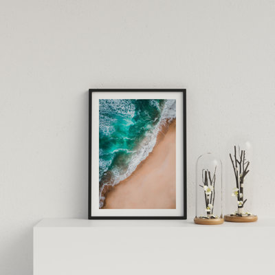 Aerial Waves On Beach by Vouvart - Single Picture Frame Print