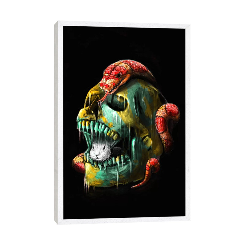 Fear And Desire by Nicebleed - Print on Canvas, White Framed, 152.4cm H x 101.6cm W x 3.81cm D