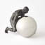 Boulder Man-Bronze W/Nickel Sphere