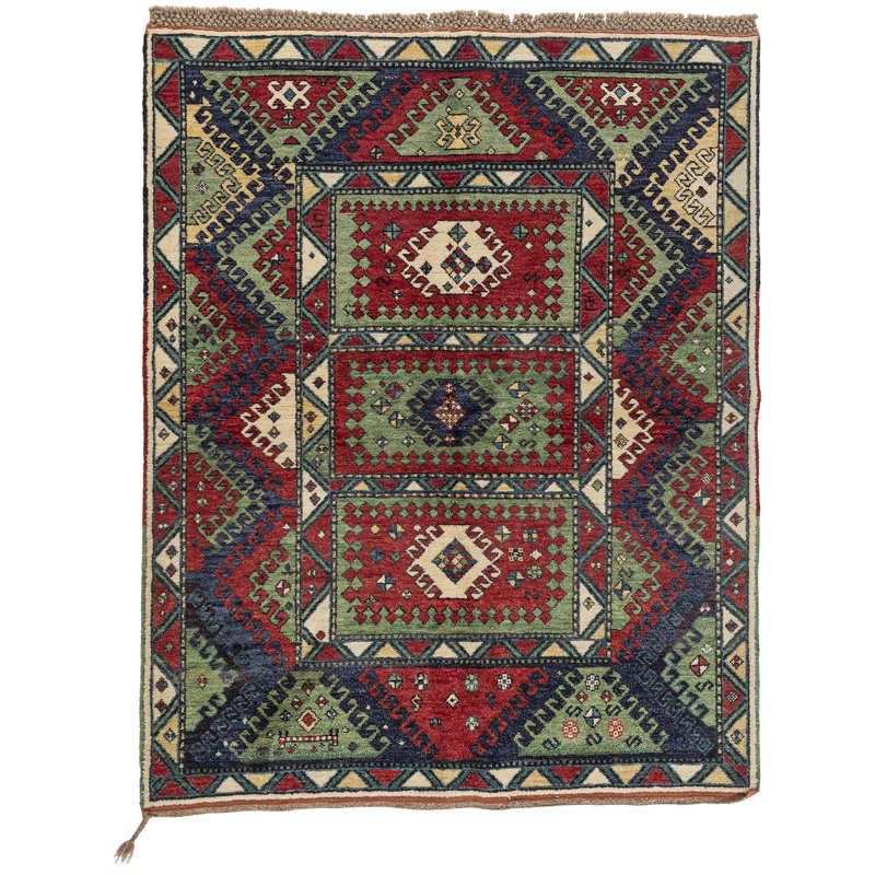 Bordjalu II One-of-a-Kind 5' x 7' Area Rug in Blue/Green/Red