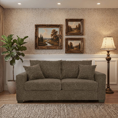  Canapé-causeuse, tissu texturé, style moderne, housse amovible, accoudoirs larges, coussin moyen ferme, salon pour chambre à coucher, café