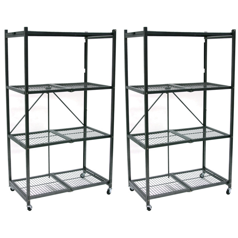 4 Tier Multipurpose Folding Storage Organizing Rack with Wheels