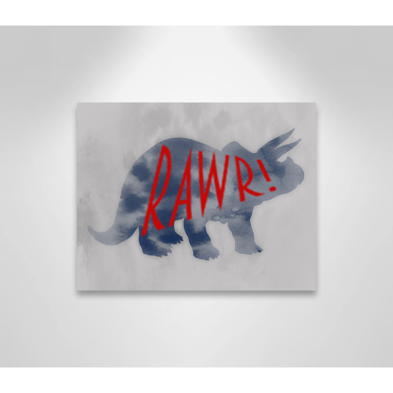 Dino Rawr Art, H 11 po x l 14 po x P 1,5 po, Toile