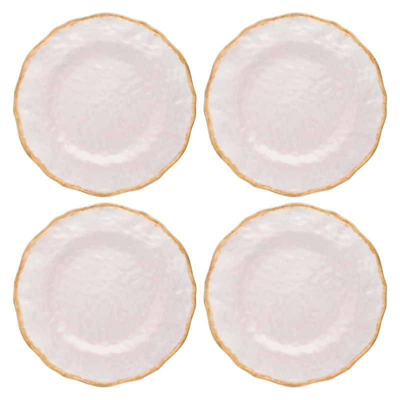 MELAMINE DINNER PLATES S4 HEIRLOOM CREAM