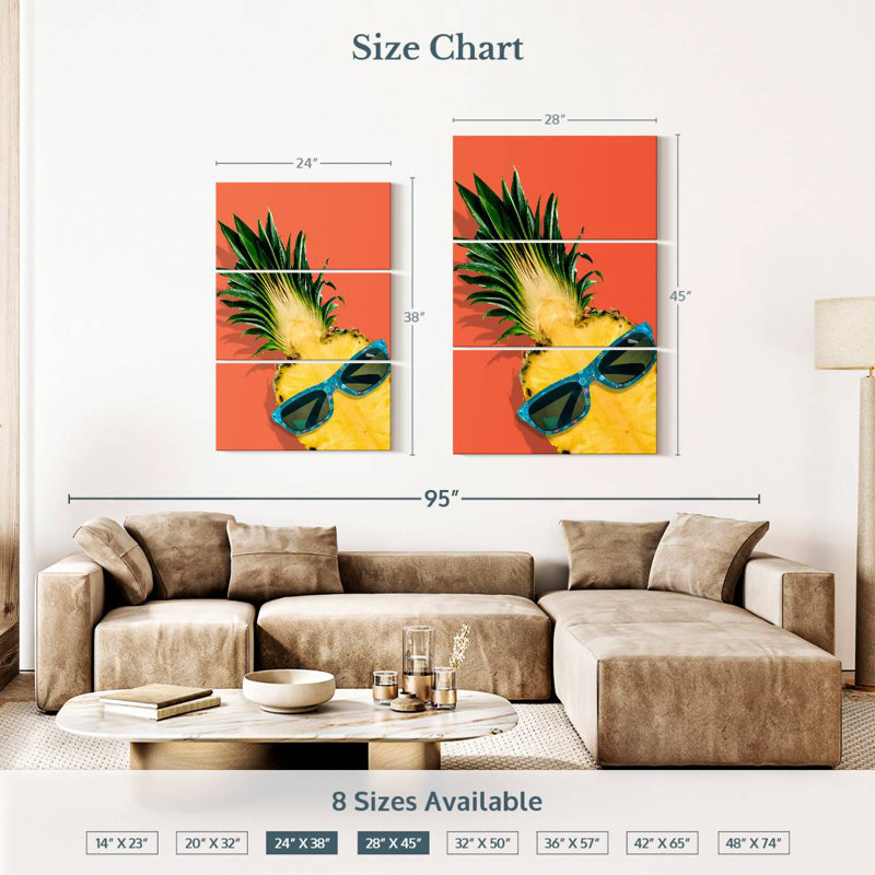 Yarlin Tropical Chic Pineapple, 38" H x 24" W
