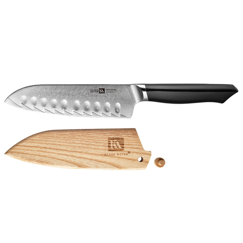 Couteau Santoku de 5,5 po Klaus Meyer Helix (avec gaine en bois)