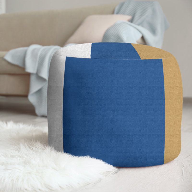 repose-pieds rond 20,5", White/Royal Blue/Gold