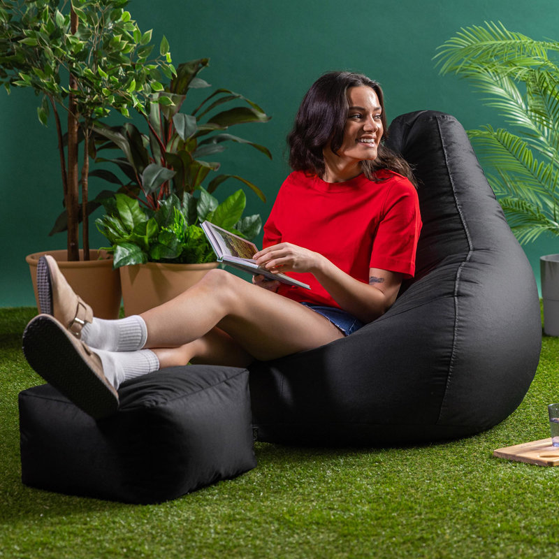 icon Recliner Bean Bag Chair & Pouffe, Black