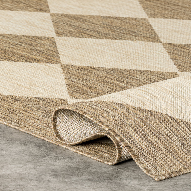 Essential Woven Indoor Outdoor Zigzag Tan/Black Polypropylene Rug -  Kebabian's Rugs