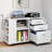 Ardeha 39" W 3-Tiers Wood Storage File Cabinet with 3 Drawers &3 Side Storage Shelve &Built-In Outlet-1125584190