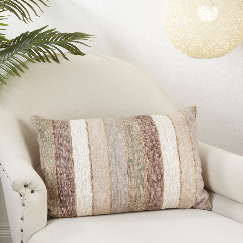 Classic Chic Striped Rectangular Cotton Throw Pillow