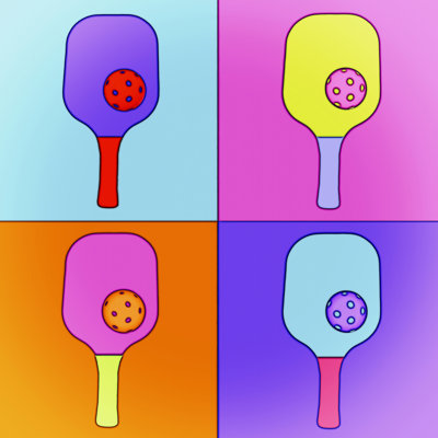 " Pickleball up Neon " Graphic Art Print