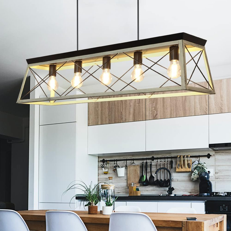 Luminaire suspendu conique à 5 lumières pour îlot de cuisine Anushan