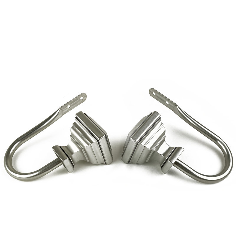 Paire de retenues Eudora, Nickel satiné