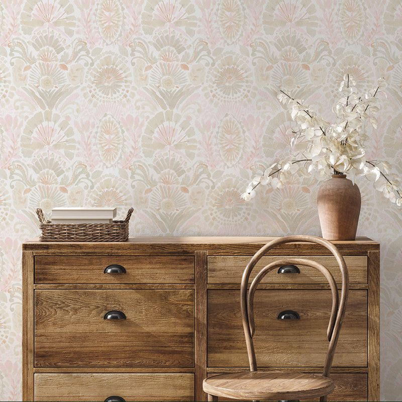 Gernhard 16.5' L x 20.5" W Peel and Stick Wallpaper Roll, Wandering Rose, 16.5" L x 20.5" W
