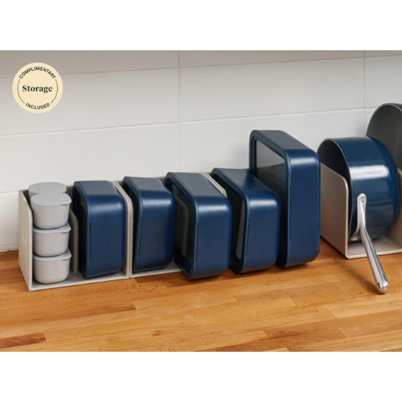 Caraway 14Pc Glass Food Storage Set, Navy