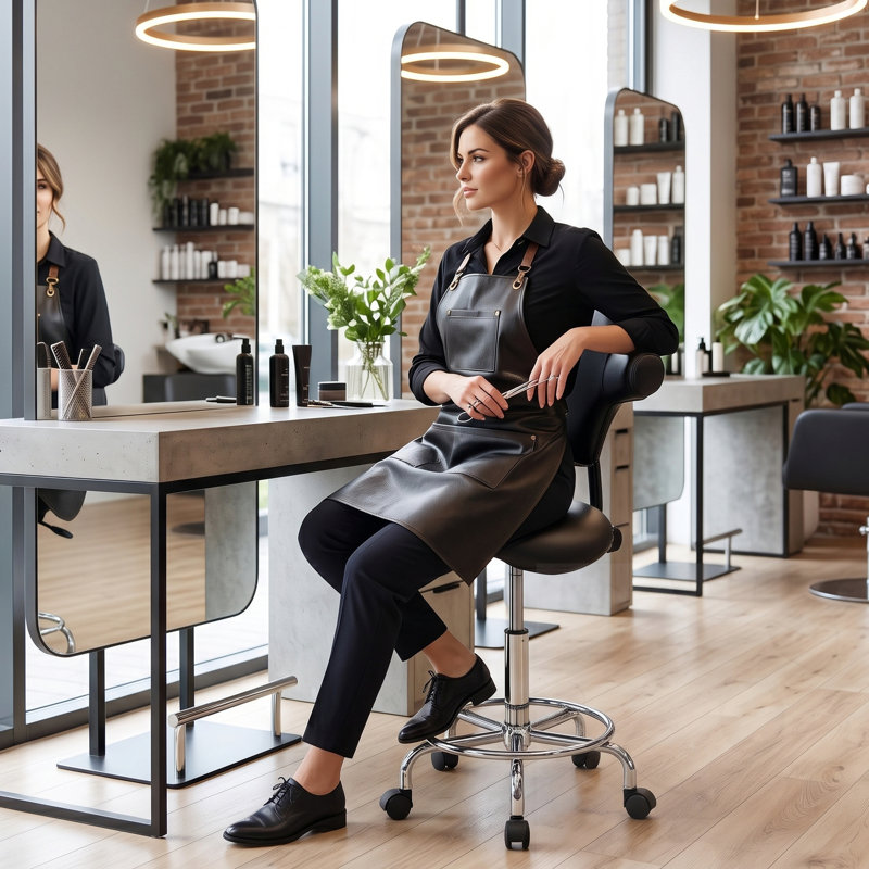 Chaise de bureau rotative à hauteur réglable, Noir, Noir
