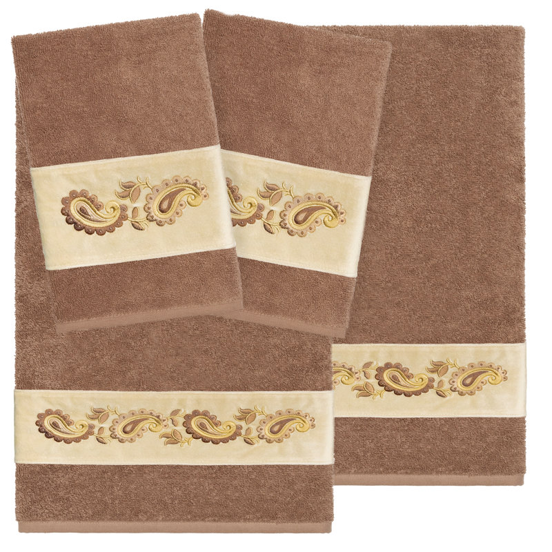  4 Piece 100% Turkish Cotton Towel Set, Latte